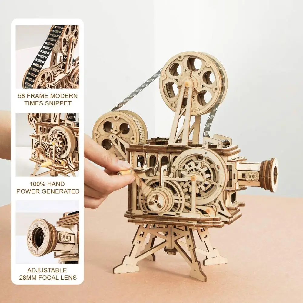 183pcs Vintage Diy 3D Hand Crank Film Projector Wooden Puzzle Game Assembly Vitascope Toy Gift for Children Adult
183pcs Vintage Diy 3D Hand Crank Film Projector Wooden Puzzle Game Assembly Vitascope Toy Gift for Children Adult