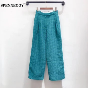 SPENNEOOY Designer Custom Runway Female Fashion Summer Loose Length Pants Women Button Streetwear Green Weave Straight Pants
SPENNEOOY Designer Custom Runway Female Fashion Summer Loose Length Pants Women Button Streetwear Green Weave Straight Pants