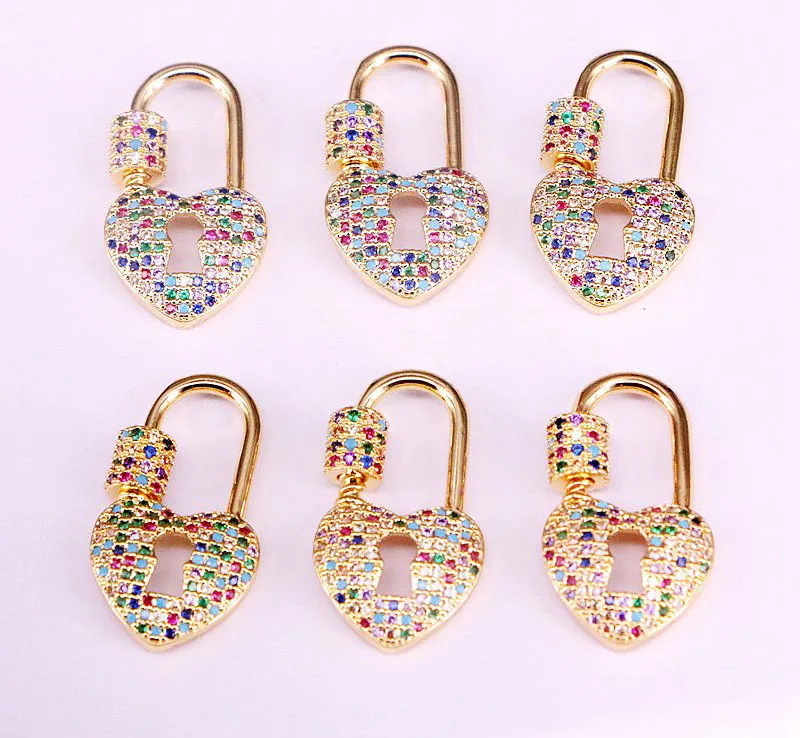 2PCS, Heart Key shape Gold color rainbow CZ Micro pave DIY Jewelry Clasps Lock Carabiner For Jewelry Making
2PCS, Heart Key shape Gold color rainbow CZ Micro pave DIY Jewelry Clasps Lock Carabiner For Jewelry Making