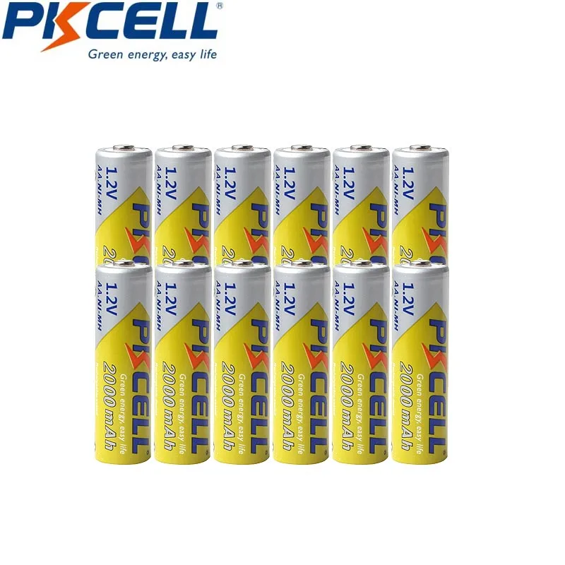 12PCS PKCELL AA Rechargeable Battery NIMH 1.2V 2000mah Battery Real Capacity For Flash Light
12PCS PKCELL AA Rechargeable Battery NIMH 1.2V 2000mah Battery Real Capacity For Flash Light