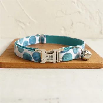 Personalized Cat Collar for Girl Cat Bubble Printing Aqua Green Designer Cat Collar with Bell Breakaway Adjustable Cat Gift
Personalized Cat Collar for Girl Cat Bubble Printing Aqua Green Designer Cat Collar with Bell Breakaway Adjustable Cat Gift