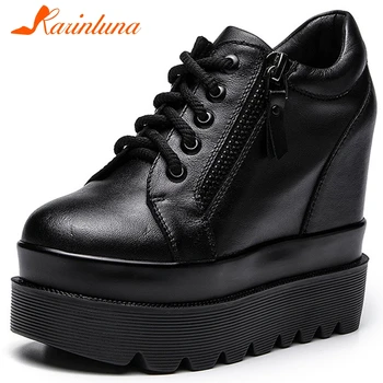 KARINLUNA High Platform Ladies Fashion Flats Thick Sole Height Increasing High Heels Women Flats Genuine Leather Women Shoes
KARINLUNA High Platform Ladies Fashion Flats Thick Sole Height Increasing High Heels Women Flats Genuine Leather Women Shoes