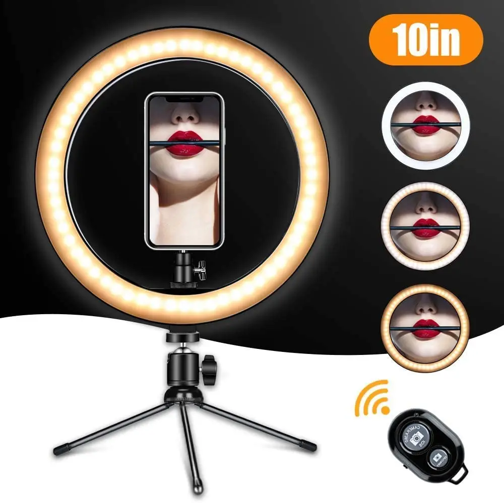 26cm/10inch LED Selfie Ring Light with Stand Makeup Fill Lighting USB Plug Ring Lamp with Mini Tripod YouTube Live Accessories
26cm/10inch LED Selfie Ring Light with Stand Makeup Fill Lighting USB Plug Ring Lamp with Mini Tripod YouTube Live Accessories