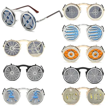 Fashion Men Round Punk Sunglasses party Unique Women Steampunk Sunglasses Springs legs Flip Glasses
Fashion Men Round Punk Sunglasses party Unique Women Steampunk Sunglasses Springs legs Flip Glasses