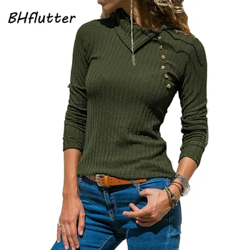 BHflutter Women Jumper Pullover 2019 Fashion Buttons Skew Collar Knitted Sweaters Slim Casual Autumn Winter Sweaters Pull Femme 
BHflutter Women Jumper Pullover 2019 Fashion Buttons Skew Collar Knitted Sweaters Slim Casual Autumn Winter Sweaters Pull Femme