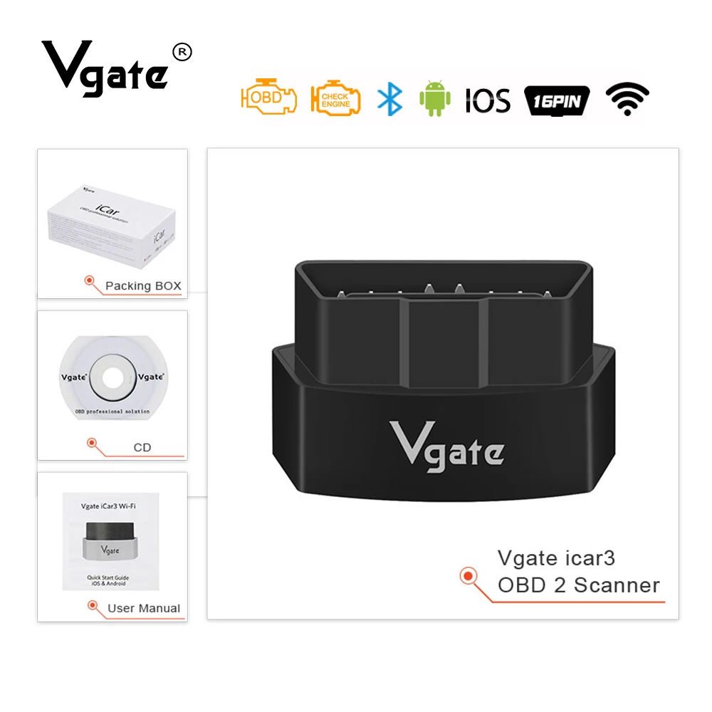 Vgate iCar elm 327 WIFI OBD2 Diagnostic Tool for IOS/Android OBDII Code Reader elm327 v2.1 OBD ODB2 Bluetooth elm 327 WIFI V 2.1
Vgate iCar elm 327 WIFI OBD2 Diagnostic Tool for IOS/Android OBDII Code Reader elm327 v2.1 OBD ODB2 Bluetooth elm 327 WIFI V 2.1