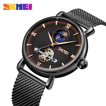 SKMEI Automatic Watch Men Luxury Moon Phase Mechanical Watch Stainless Steel Strap Men's Watches Hollow Clock Pagani Design Mens
SKMEI Automatic Watch Men Luxury Moon Phase Mechanical Watch Stainless Steel Strap Men's Watches Hollow Clock Pagani Design Mens