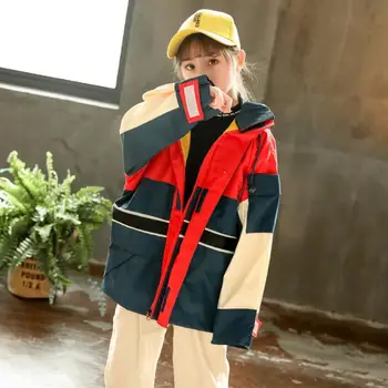 Teenage girls fashion patchwork long coats 2019 spring autumn new good quality hooded jackets children outerwear kids tops w1058 
Teenage girls fashion patchwork long coats 2019 spring autumn new good quality hooded jackets children outerwear kids tops w1058