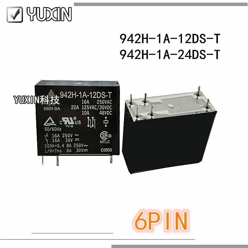 5 шт./лот 100% оригинальное и новое реле 942H-1A-12DS-T 12VDC 942H-1A-24DS-T 24VDC 942H 1A 12DS T 42H-1A-24DS-T-24V 6PIN