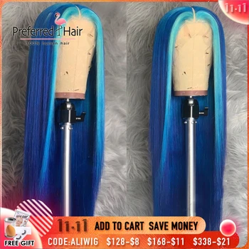 Preferred Pre Plucked Brazilian Remy Straight Human Hair Wigs With Baby Hair Blue Highlight Lace Front Wigs for Black Women 
Preferred Pre Plucked Brazilian Remy Straight Human Hair Wigs With Baby Hair Blue Highlight Lace Front Wigs for Black Women
