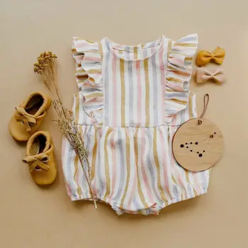 Summer Bodysuits Newborn Baby Girl Clothes Striped Sleeveless Jumpsuit For Girl Adorable Outfits 6-24Months 
Summer Bodysuits Newborn Baby Girl Clothes Striped Sleeveless Jumpsuit For Girl Adorable Outfits 6-24Months