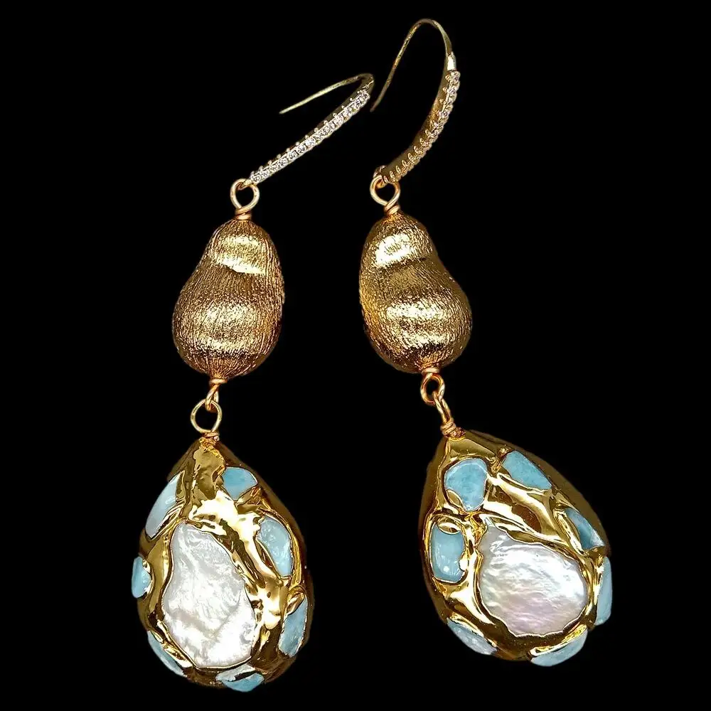Natural Cultured White Pearl Teardrop Shape Blue larimar Pave Brushed Bead Dangle Hook Earrings 2 Mallzona Hb26e5671105d45ff85e50cd3a4f2bcebr Natural Cultured White Pearl Teardrop Shape Blue larimar Pave Brushed Bead Dangle Hook Earrings Mallzona