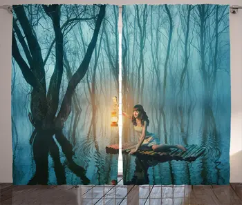 Gothic Curtains Fairy Tale Woman with Lantern Floating on Lake Rustic Dress in Misty Forest Living Room Bedroom Window Drapes
Gothic Curtains Fairy Tale Woman with Lantern Floating on Lake Rustic Dress in Misty Forest Living Room Bedroom Window Drapes
