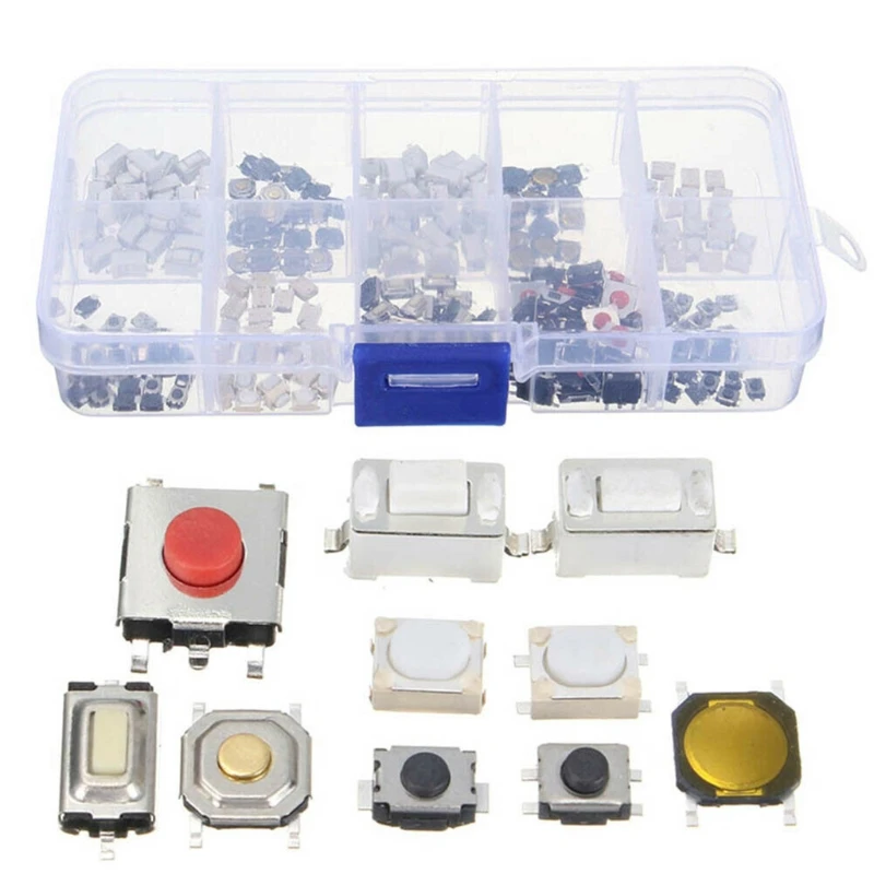 250PCS 10 Types Tactile Push Button Touch Switch Remote Keys Button Microswitch 23GB
250PCS 10 Types Tactile Push Button Touch Switch Remote Keys Button Microswitch 23GB