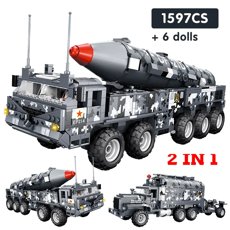 Military Tank Blocks DF-21D Missile Truck Technic Tank MRBM Vehicle Model Army Action Building Bricks Toys for Children Boys
Military Tank Blocks DF-21D Missile Truck Technic Tank MRBM Vehicle Model Army Action Building Bricks Toys for Children Boys