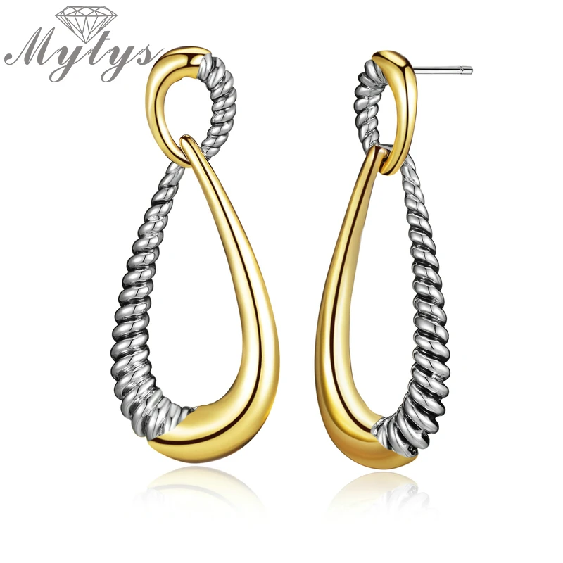 Mytys Twist Silver Mix Gold Water Drop Earrings for Women Two Tone Gold Dangle Earrings Jewelry Gift CE626
Mytys Twist Silver Mix Gold Water Drop Earrings for Women Two Tone Gold Dangle Earrings Jewelry Gift CE626