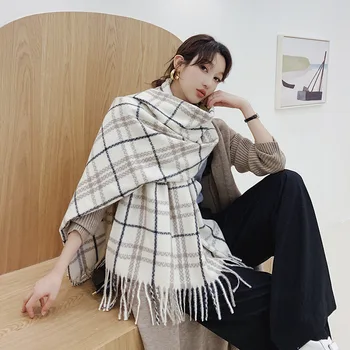Plaid Scarf Female Winter British New Cashmere Double-Sided Thick Warm Scarf Dual-Use Long Shawl
Plaid Scarf Female Winter British New Cashmere Double-Sided Thick Warm Scarf Dual-Use Long Shawl