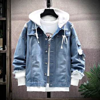 2020 New Mens Denim Jacket Outwear Coats Male Hooded Jean Jackets Man Vintage Casual Jackets Streetwear Outerwear Plus Size 3XL
2020 New Mens Denim Jacket Outwear Coats Male Hooded Jean Jackets Man Vintage Casual Jackets Streetwear Outerwear Plus Size 3XL