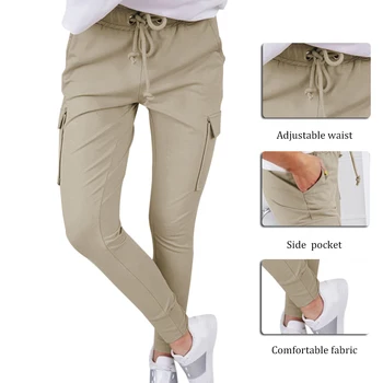 Spring Pencil Pant Lace Up Waist Casual Women Pants Solid Multi-Pockets Plus Size Cargo Pants Slim Fit Trousers Women
Spring Pencil Pant Lace Up Waist Casual Women Pants Solid Multi-Pockets Plus Size Cargo Pants Slim Fit Trousers Women