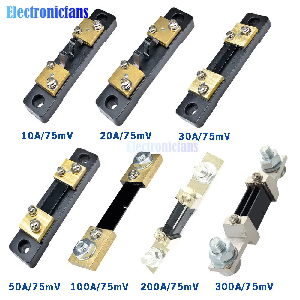 300A 200A 100A 50A 30A 20A 10A /75mV FL-2 External Shunt Current Meter Resistors For Digital Ammeter Voltmeter Wattmeter | Электронные