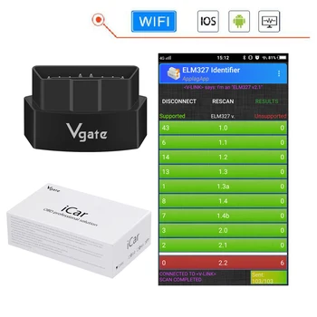 Vgate iCar elm 327 Wifi/Bluetooth for IOS/Android/PC OBD OBD2 Diagnostic tool ELM327 V2.1 WIFI Diagnostic Code Reader Scanner
Vgate iCar elm 327 Wifi/Bluetooth for IOS/Android/PC OBD OBD2 Diagnostic tool ELM327 V2.1 WIFI Diagnostic Code Reader Scanner
