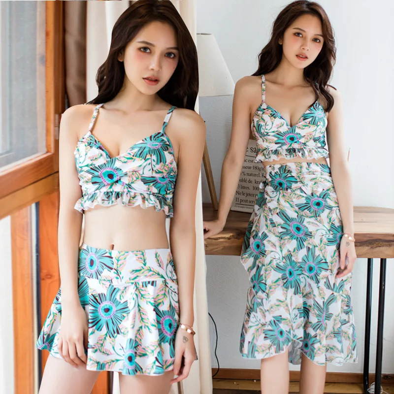 Tour Bathing Suit Women's Bikini Three-piece Set Split Skirt-Underwire Push up Belly Covering Sexy Bathing Suit Hot Springs Swim
Tour Bathing Suit Women's Bikini Three-piece Set Split Skirt-Underwire Push up Belly Covering Sexy Bathing Suit Hot Springs Swim