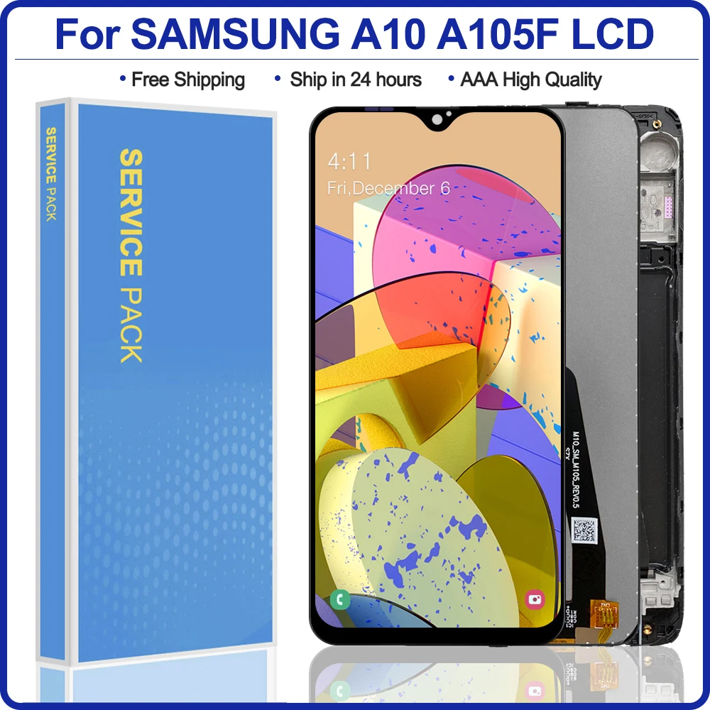 6 2 "Оригинальный ЖК дисплей для Samsung Galaxy A10 A105 A105F SM экран Замена с рамкой M10 2019 M105