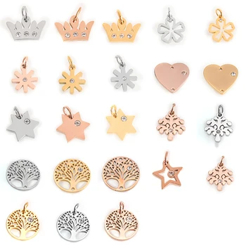 Fashion earrings charms For Jewelry Making Stainless Steel Heart/Crown/Christmas Tree Tags diy Bracelets Necklaces Accessories
Fashion earrings charms For Jewelry Making Stainless Steel Heart/Crown/Christmas Tree Tags diy Bracelets Necklaces Accessories