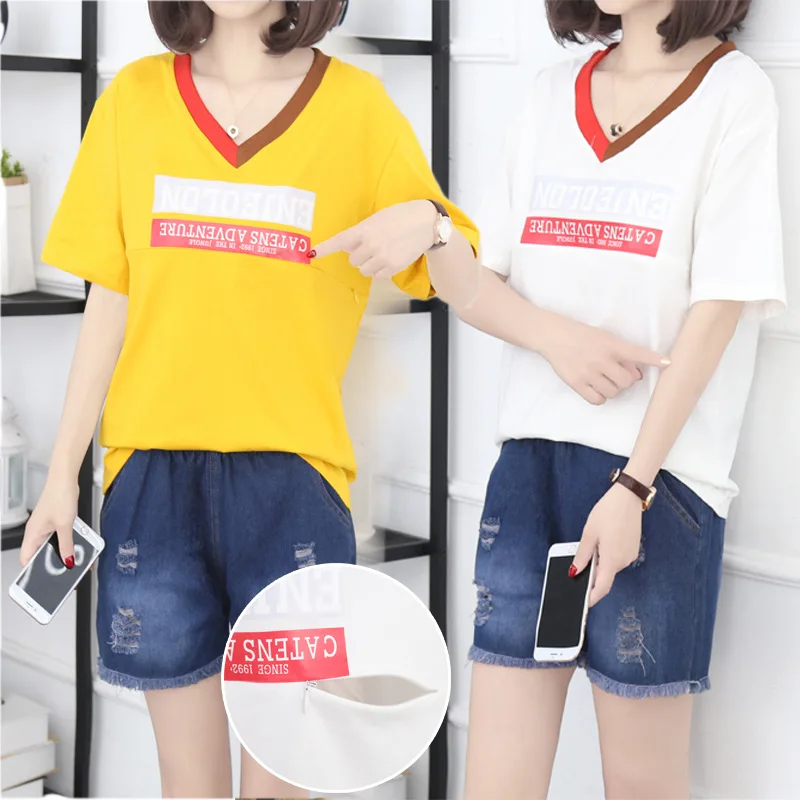 Maternity Clothes 2019 Summer Nursing Short Sleeve Printed Lactation Garment Mixed Colors Hidden Nursing Clothes Postpartum Fash
Maternity Clothes 2019 Summer Nursing Short Sleeve Printed Lactation Garment Mixed Colors Hidden Nursing Clothes Postpartum Fash