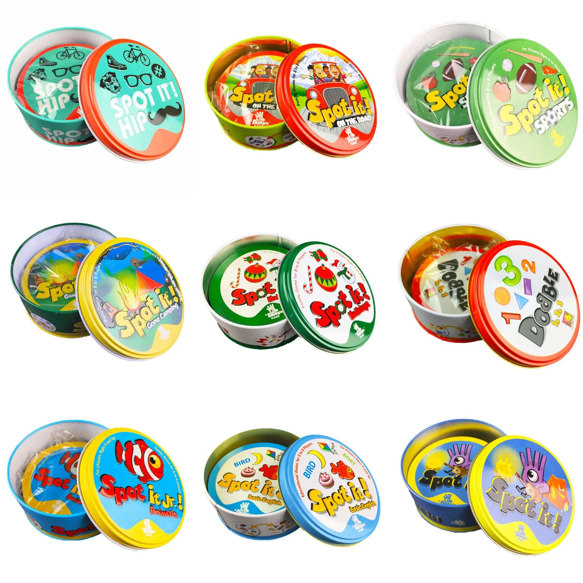 12 Styles Dobble Spot It Toy Iron Box 55 Cards Game Card Basic English Version On Road Holidays Dobble Game Card 123 Tin Box
12 Styles Dobble Spot It Toy Iron Box 55 Cards Game Card Basic English Version On Road Holidays Dobble Game Card 123 Tin Box
