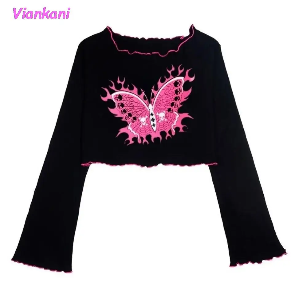 Harajuku Cute Summer kawaii clothes Korean Cartoon Shirt 2022 Gothic Short Cropped Long-sleeved T-shirt Female Student Top Black
Harajuku Cute Summer kawaii clothes Korean Cartoon Shirt 2022 Gothic Short Cropped Long-sleeved T-shirt Female Student Top Black