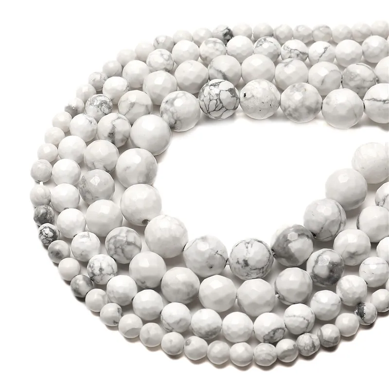 Multi-Faceted White Howlite Turquoises Round Loose Natural Stone Beads 15" 4-12 MM Pick Fit Diy Charm Beads For Jewelry Making
Multi-Faceted White Howlite Turquoises Round Loose Natural Stone Beads 15" 4-12 MM Pick Fit Diy Charm Beads For Jewelry Making