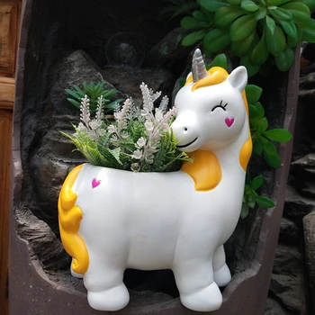 Flower Pot Chic unicorn Alpaca Shpaped Resin Cactus Container Succulent Plant Pot Flower Pot Planter For Tabletop Home Office
Flower Pot Chic unicorn Alpaca Shpaped Resin Cactus Container Succulent Plant Pot Flower Pot Planter For Tabletop Home Office