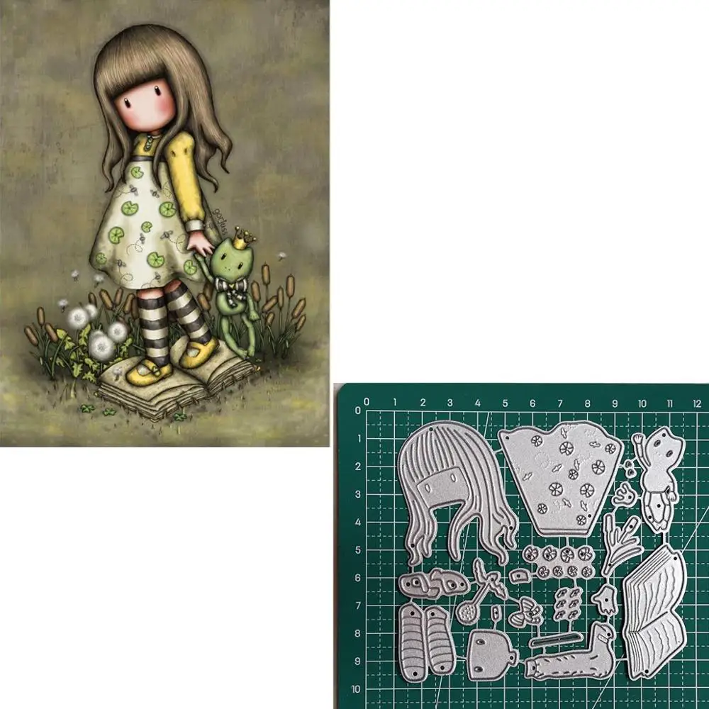 Metal Cutting Dies Lovely doll Girl with Little Frog Die Christmas Scrapbooking Craft Cut lovely doll die Embossing Stencils
Metal Cutting Dies Lovely doll Girl with Little Frog Die Christmas Scrapbooking Craft Cut lovely doll die Embossing Stencils