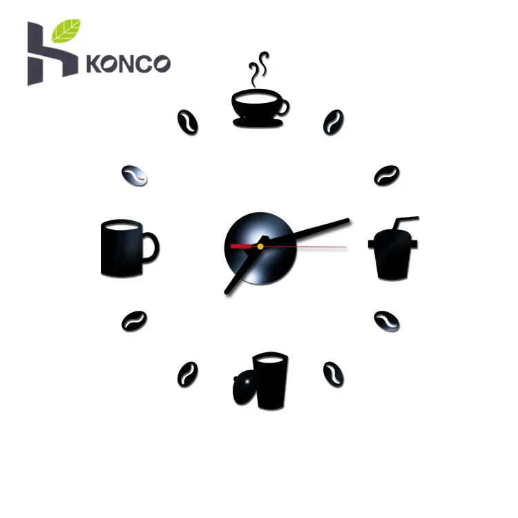 Фото Konco акриловые настенные часы для украшения дома декор кофейни | Настенные часы (4000121031053)