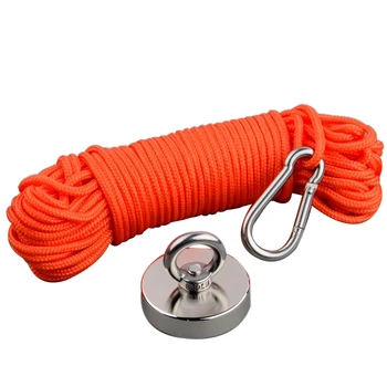 90Kg Powerful Neodymium Magnet 60Mm N52 Deep Sea Salvage Magnet High Strength Round Ring Suction Cup Magnet With 20M Fishing Cor 
90Kg Powerful Neodymium Magnet 60Mm N52 Deep Sea Salvage Magnet High Strength Round Ring Suction Cup Magnet With 20M Fishing Cor
