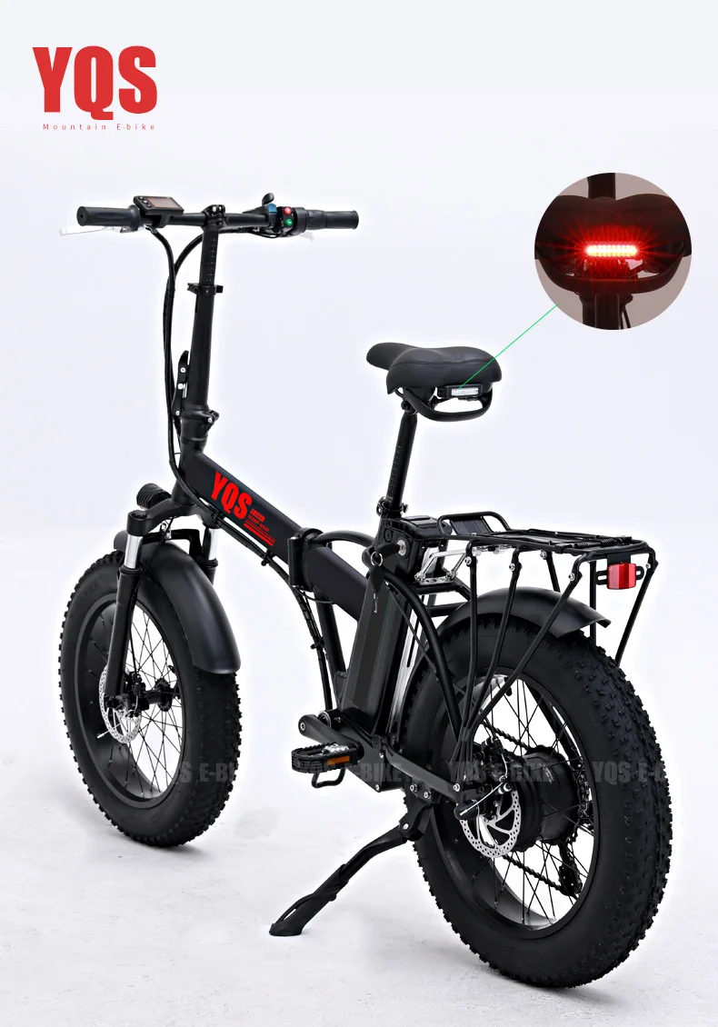 Discount YQS New 500W 40KM/h snow mountain electric bike 20inch 4.0 fat tire ebike bicicleta eletrica beach electric bicycle 6