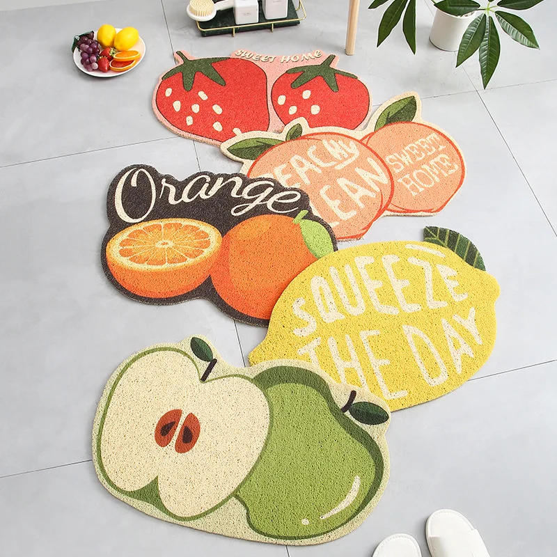 

Printed Fruit Lemon Welcome Doormat Entrance Hallway Non-Slip Floor Rugs Front Door Mat Outdoor Rugs Carpet Bathroom Kitchen