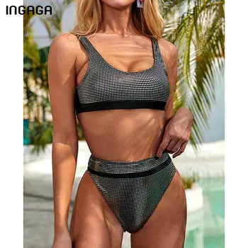 INGAGA High Waist Bikinis Swimsuits Push Up Swimwear Women High Cut Bathing Suit Women Shiny Bandeau Biquini 2020 New Beachwear
INGAGA High Waist Bikinis Swimsuits Push Up Swimwear Women High Cut Bathing Suit Women Shiny Bandeau Biquini 2020 New Beachwear