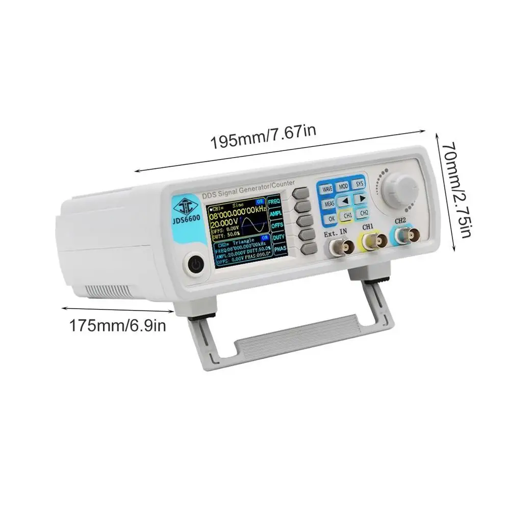 JDS6600 30MHz Digital Control DDS Dual-channel Arbitrary Waveform Functional Signal Generator Frequency Meter High Precision
JDS6600 30MHz Digital Control DDS Dual-channel Arbitrary Waveform Functional Signal Generator Frequency Meter High Precision