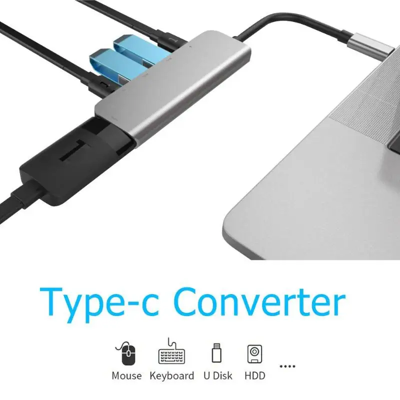 Durable 3/5 in 1 USB 3.1 Type C Hub to HDMI USB-C 2 USB 3.0 PD Wear-resistant Delicate Adapter Converter For Laptop Notebook
Durable 3/5 in 1 USB 3.1 Type C Hub to HDMI USB-C 2 USB 3.0 PD Wear-resistant Delicate Adapter Converter For Laptop Notebook