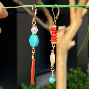 Say Hello Retro Long Turquoises Shell Pearl Dangle Earrings Irregular Geometric Ethnic Style Dangle Earrings Gift Women D0139
Say Hello Retro Long Turquoises Shell Pearl Dangle Earrings Irregular Geometric Ethnic Style Dangle Earrings Gift Women D0139