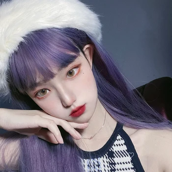 TALANG Synthetic Long straight Cosplay Lolita Wig With Bangs purple Hair Wigs Harajuku Cosplay Wigs For Women Heat Resistant
TALANG Synthetic Long straight Cosplay Lolita Wig With Bangs purple Hair Wigs Harajuku Cosplay Wigs For Women Heat Resistant