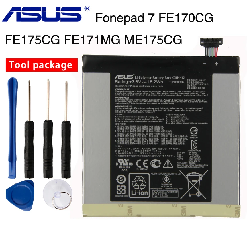 Orginal Asus C11P1412 Battery For ASUS Fonepad 7 FE170CG FE175CG FE171MG ME175CG 3910mAh
Orginal Asus C11P1412 Battery For ASUS Fonepad 7 FE170CG FE175CG FE171MG ME175CG 3910mAh