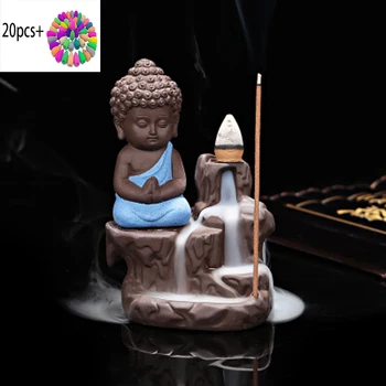 T Buddha Backflow Incense Burner with 20 Pcs Incense Cones Ceramic Monk Set Stick Incense Holder for Home Decor Incense Base
T Buddha Backflow Incense Burner with 20 Pcs Incense Cones Ceramic Monk Set Stick Incense Holder for Home Decor Incense Base