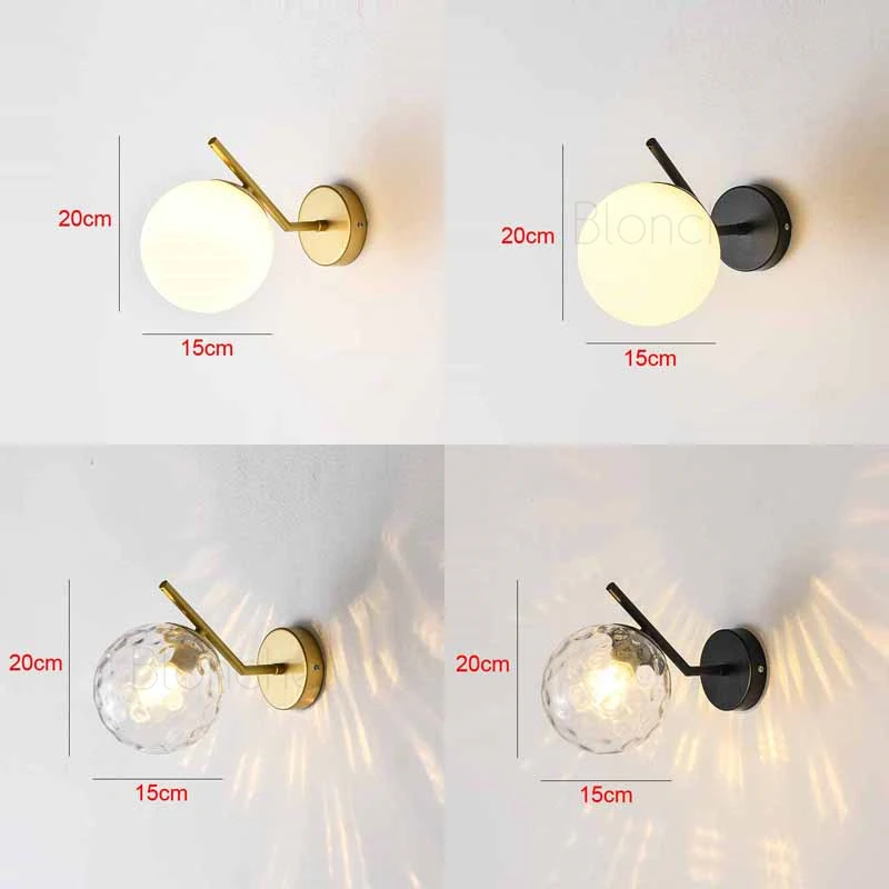 Nordic Personality Wall Lamp Gold/black Glass Ball Wall Lights Creative Led Sconces Living Room Bedside Metal Modern Wall Lamps
Nordic Personality Wall Lamp Gold/black Glass Ball Wall Lights Creative Led Sconces Living Room Bedside Metal Modern Wall Lamps