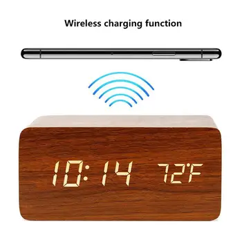 Multifunction Sound Control Wooden Wood Square LED Alarm Clock Desktop Table Digital Thermometer Wood USB/AAA Date Display
Multifunction Sound Control Wooden Wood Square LED Alarm Clock Desktop Table Digital Thermometer Wood USB/AAA Date Display