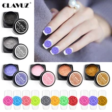 Clavuz 3 ml unhas escultura padrões gel 3d pintura do prego gel embeber fora uv gel arte do prego modelagem escultura diy arte do prego decoração(China)