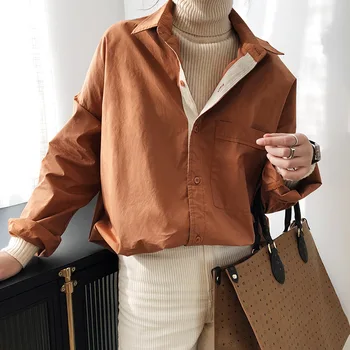 Stitching webbing shirt women wear 2020 Spring New Korean design sense niche long sleeve shirt 
Stitching webbing shirt women wear 2020 Spring New Korean design sense niche long sleeve shirt