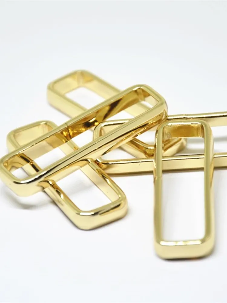 

40mm Metal Wire Formed Rectangle Buckle Gold Loops Ring for Webbing Leather Craft Bag Strap Belt Adjustable Replace